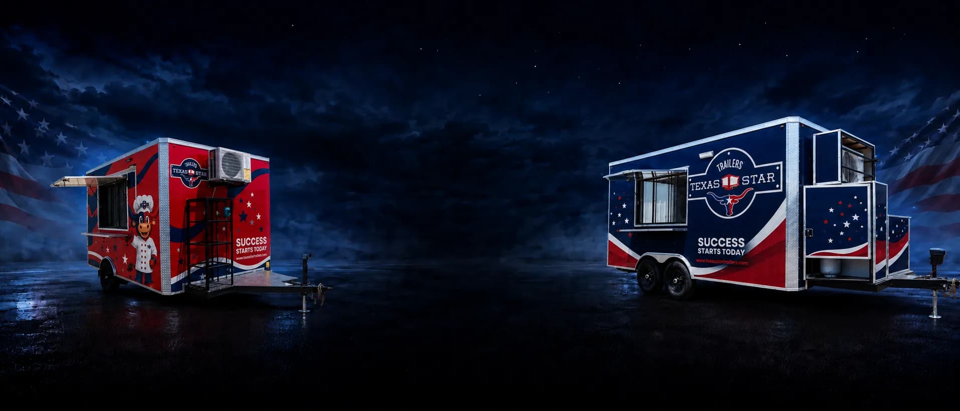 Lone Star and ELITE food trailers by Texas Star Trailers